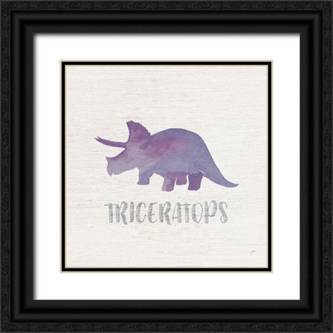 Triceratops Sq Black Ornate Wood Framed Art Print with Double Matting by Panganiban, Karyn