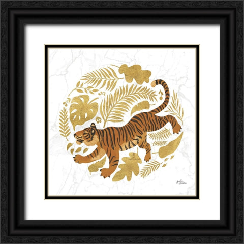 Big Cat Beauty VII Gold Black Ornate Wood Framed Art Print with Double Matting by Penner, Janelle