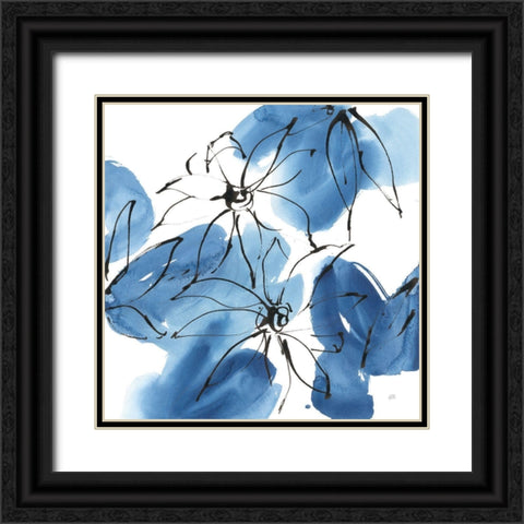 Indigo Neutrals I Black Ornate Wood Framed Art Print with Double Matting by Paschke, Chris