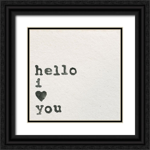 Hello I Love You Black Ornate Wood Framed Art Print with Double Matting by Wild Apple Portfolio