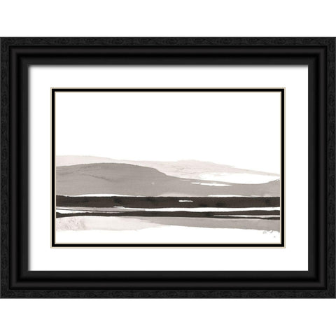 Marbled Gray I Black Ornate Wood Framed Art Print with Double Matting by Paschke, Chris