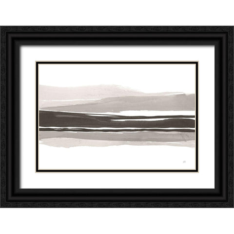 Marbled Gray II Black Ornate Wood Framed Art Print with Double Matting by Paschke, Chris