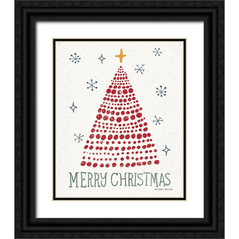 Merry Christmas Crop Black Ornate Wood Framed Art Print with Double Matting by Mullan, Michael