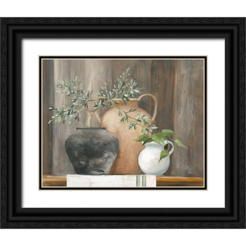 Simplicity Black Ornate Wood Framed Art Print with Double Matting by Purinton, Julia