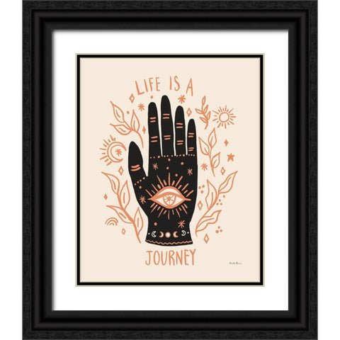 Palm Reading I Neutral Black Ornate Wood Framed Art Print with Double Matting by Zaman, Farida