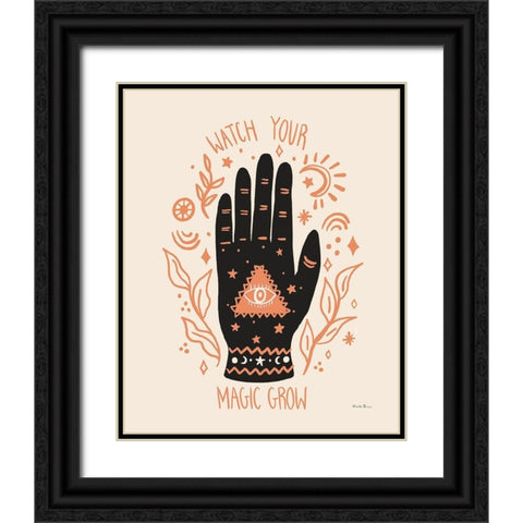 Palm Reading II Neutral Black Ornate Wood Framed Art Print with Double Matting by Zaman, Farida