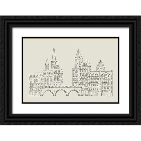 French Script II Neutral Black Ornate Wood Framed Art Print with Double Matting by Tillmon, Avery