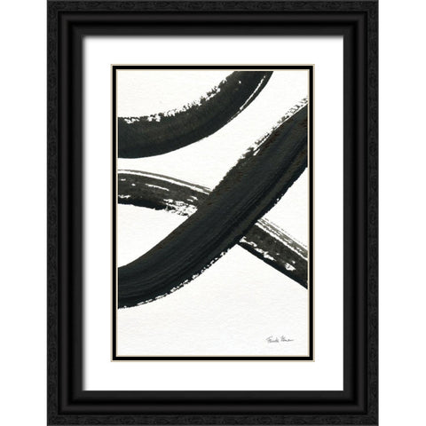 Inky VI Black Ornate Wood Framed Art Print with Double Matting by Zaman, Farida