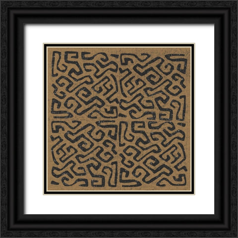 Kuba Play I Brown Black Ornate Wood Framed Art Print with Double Matting by Warrick, Cheryl