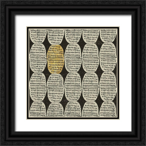 Kitchen Play Pattern II BWG Black Ornate Wood Framed Art Print with Double Matting by Warrick, Cheryl