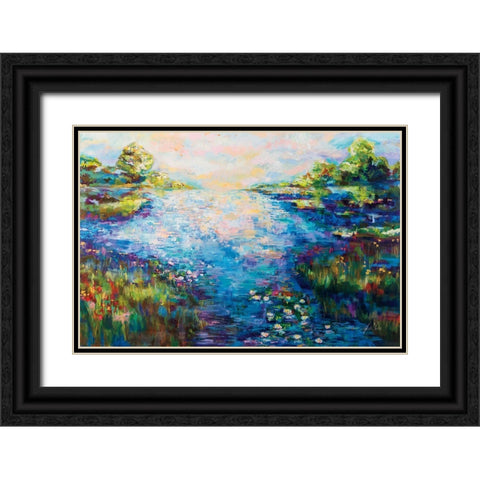 Monet Day Black Ornate Wood Framed Art Print with Double Matting by Vertentes, Jeanette