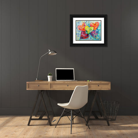 Family Love Black Ornate Wood Framed Art Print with Double Matting by Vertentes, Jeanette