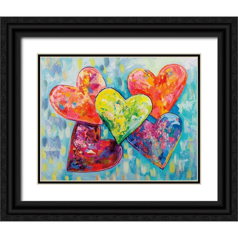 Family Love Black Ornate Wood Framed Art Print with Double Matting by Vertentes, Jeanette
