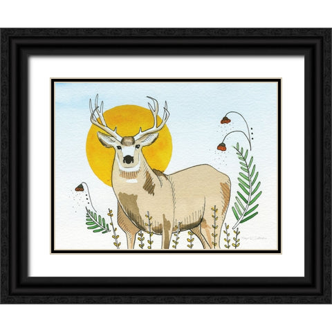 Spirit Deer Black Ornate Wood Framed Art Print with Double Matting by Gallagher, Megan
