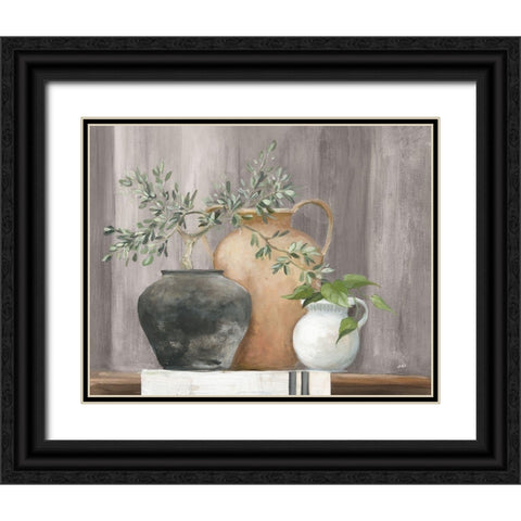 Simplicity Gray Black Ornate Wood Framed Art Print with Double Matting by Purinton, Julia