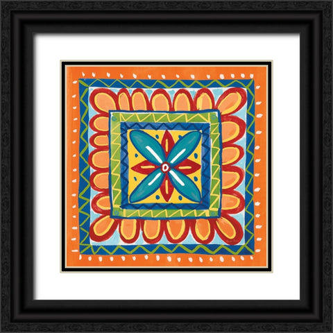 Mucho Caliente IX Orange Black Ornate Wood Framed Art Print with Double Matting by Zaman, Farida