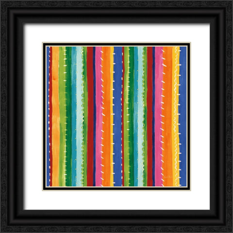 Mucho Caliente Pattern II Light Black Ornate Wood Framed Art Print with Double Matting by Zaman, Farida