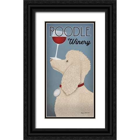 White Poodle Winery Black Ornate Wood Framed Art Print with Double Matting by Fowler, Ryan