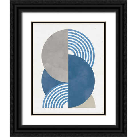 Deco Glam I Blue Black Ornate Wood Framed Art Print with Double Matting by Hershey, Moira