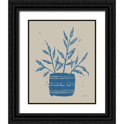 Vallarta Blue Botanical Sketches IX Black Ornate Wood Framed Art Print with Double Matting by Tavoletti, Anne