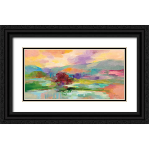 Sunset Lake Hues Black Ornate Wood Framed Art Print with Double Matting by Vassileva, Silvia