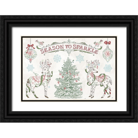 Christmas Season I Black Ornate Wood Framed Art Print with Double Matting by Brissonnet, Daphne