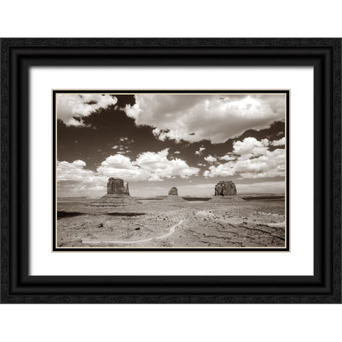 Monument Valley I Sepia Black Ornate Wood Framed Art Print with Double Matting by Van Swearingen, Debra