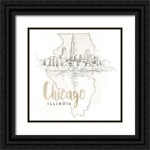 US Cities VI Black Ornate Wood Framed Art Print with Double Matting by Grove, Beth
