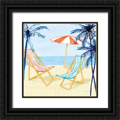 Laguna Lounging I Black Ornate Wood Framed Art Print with Double Matting by Charro, Mercedes Lopez