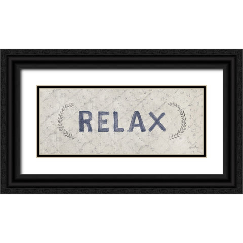 Victorian Bath Words II Black Ornate Wood Framed Art Print with Double Matting by Nai, Danhui