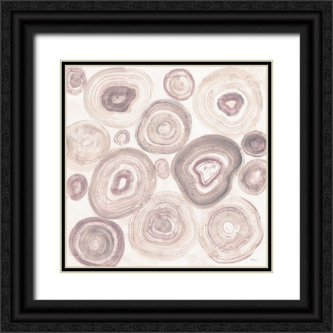 Rings of Power Blush Black Ornate Wood Framed Art Print with Double Matting by Hristova, Albena