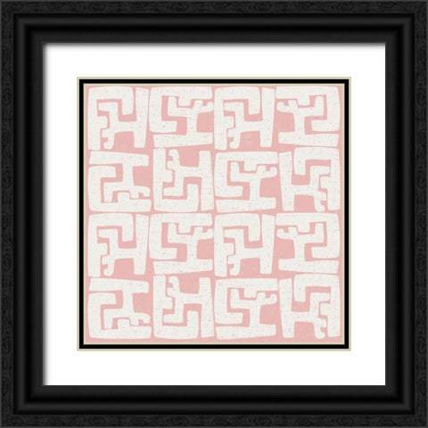 Kuba Play II Blush Black Ornate Wood Framed Art Print with Double Matting by Warrick, Cheryl