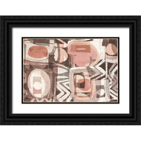 Graphic Abstract III Blush Black Ornate Wood Framed Art Print with Double Matting by Wild Apple Portfolio