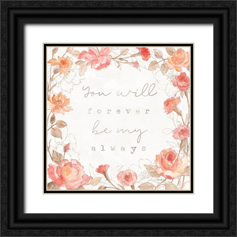 Romantic Blooms II Black Ornate Wood Framed Art Print with Double Matting by Vassileva, Silvia