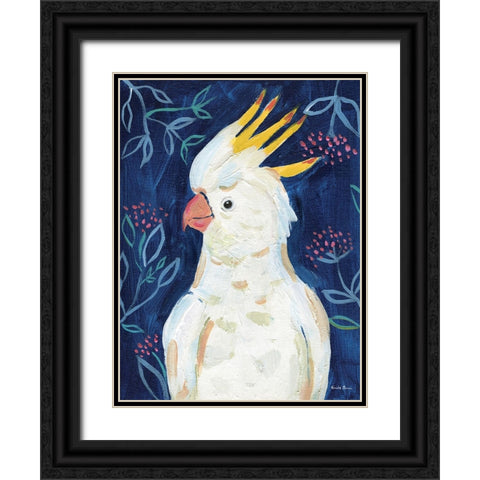 Tropical Cockatoo Black Ornate Wood Framed Art Print with Double Matting by Zaman, Farida