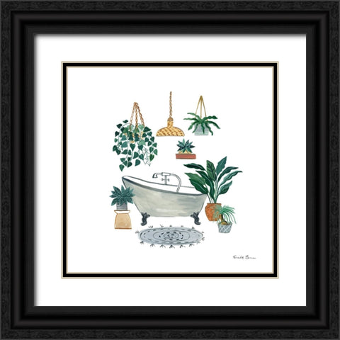 Boho Bathroom II Black Ornate Wood Framed Art Print with Double Matting by Zaman, Farida