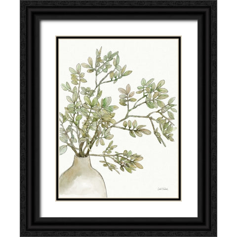 Potted Leaves I Black Ornate Wood Framed Art Print with Double Matting by Trimbach, Leslie