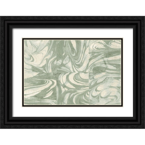 Marbled Abstract Light Black Ornate Wood Framed Art Print with Double Matting by Wild Apple Portfolio