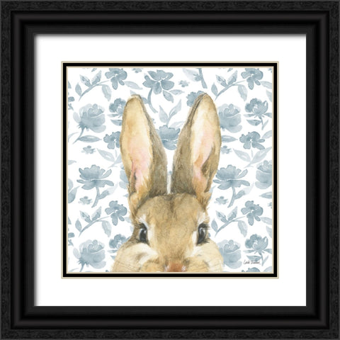 Garden Bunnies VI Black Ornate Wood Framed Art Print with Double Matting by Trimbach, Leslie