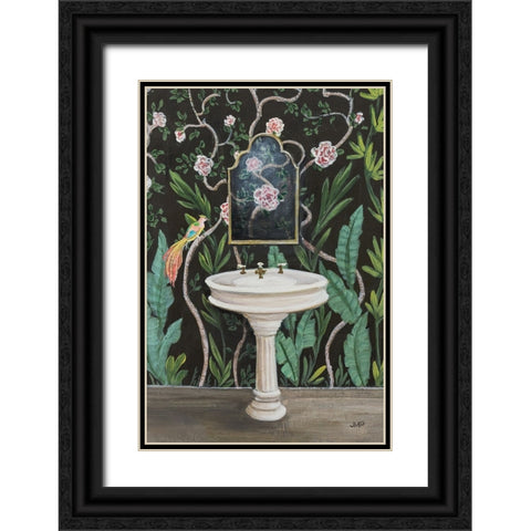 Botanical Bath I Black Ornate Wood Framed Art Print with Double Matting by Purinton, Julia