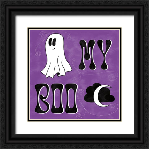 Hey Boo III Black Ornate Wood Framed Art Print with Double Matting by Adams, Sarah