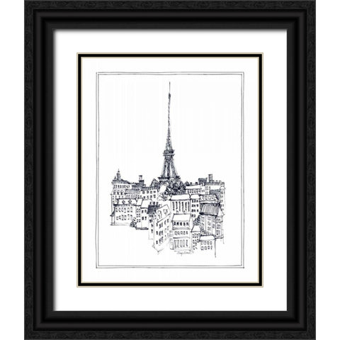 Eiffel Tower Black Ornate Wood Framed Art Print with Double Matting by Tillmon, Avery