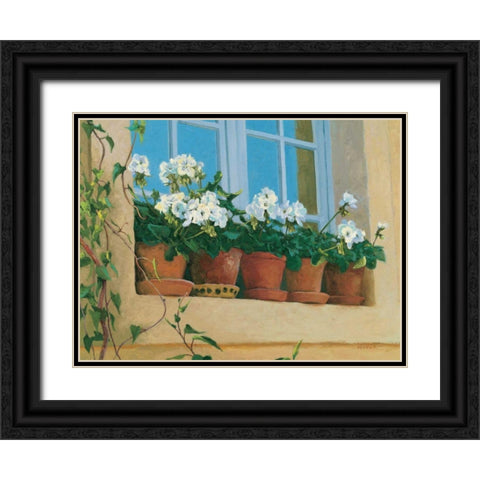 Chateau Creancey Window Black Ornate Wood Framed Art Print with Double Matting by Novak, Shirley