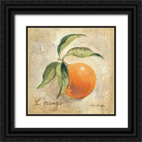 L Orange Black Ornate Wood Framed Art Print with Double Matting by Vassileva, Silvia