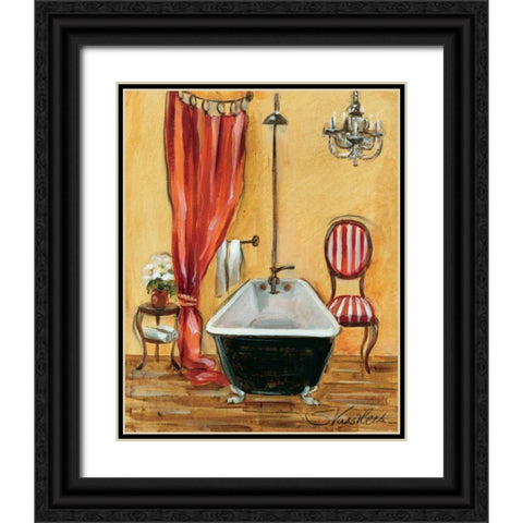 Tuscan Bath III Black Ornate Wood Framed Art Print with Double Matting by Vassileva, Silvia