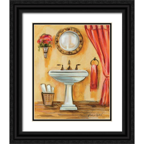 Tuscan Bath IV Black Ornate Wood Framed Art Print with Double Matting by Vassileva, Silvia