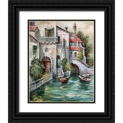 Venetian Motif II Black Ornate Wood Framed Art Print with Double Matting by Mancini, Gianni