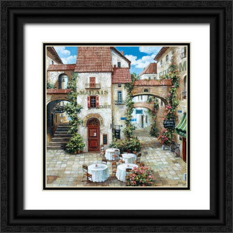 Le Marais Black Ornate Wood Framed Art Print with Double Matting by Duvall, Roger