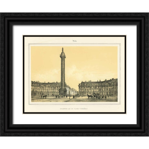 Place Vendome Black Ornate Wood Framed Art Print with Double Matting by Anonymous