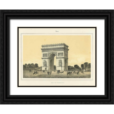 Arc de Triomphe Black Ornate Wood Framed Art Print with Double Matting by Rogers, Adam
